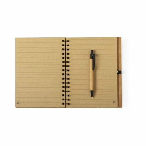Eko Bambusowy notatnik A5 z długopisem - brązowy
