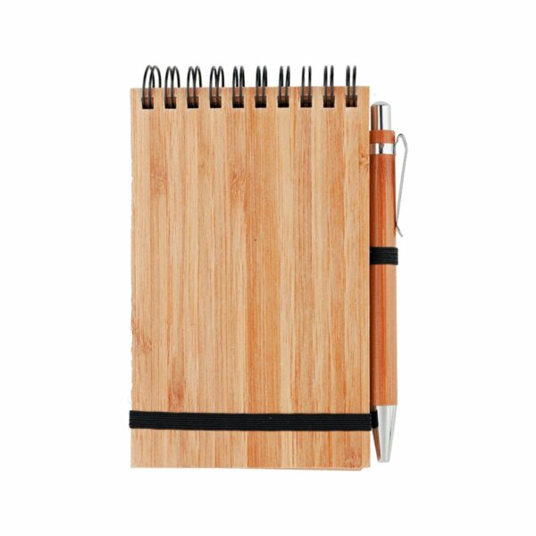 Eko Bambusowy notatnik A6 z długopisem - brązowy