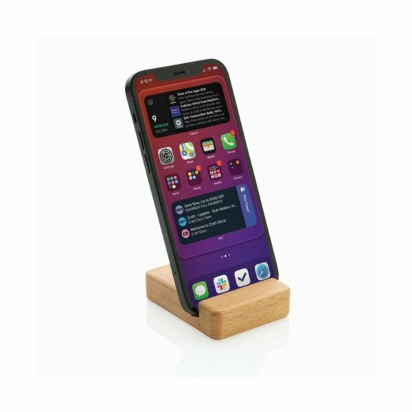 Eko Bambusowy stojak na telefon - brązowy