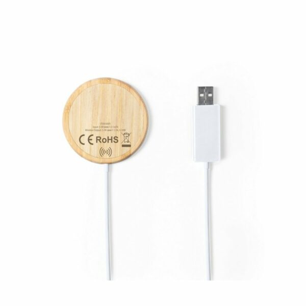 Eko Magnetyczna bambusowa ładowarka bezprzewodowa 5W-10W - neutralny