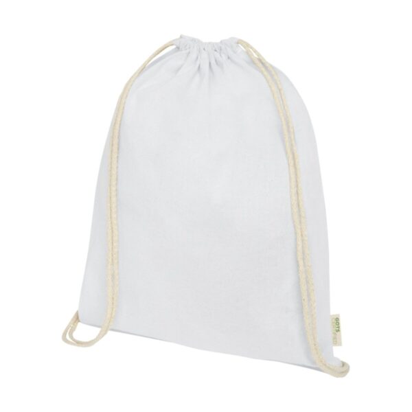 Orissa 100 g/m² organic cotton drawstring bag 5L