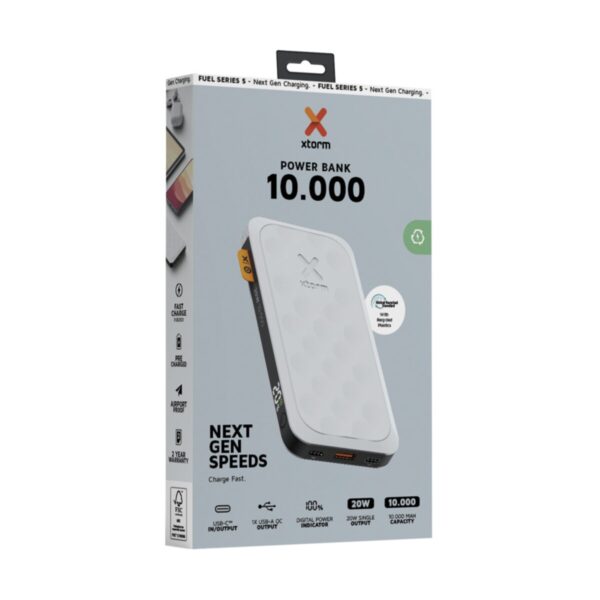 Seria Xtorm FS510 Fuel powerbank o pojemności 10 000 mAh i mocy 20 W