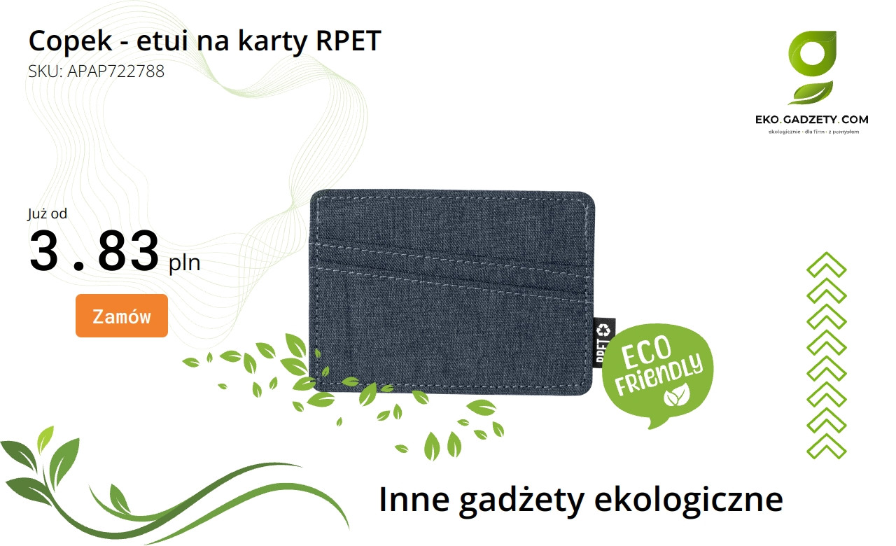 Ekologiczne etui na karty RPET marki Copek