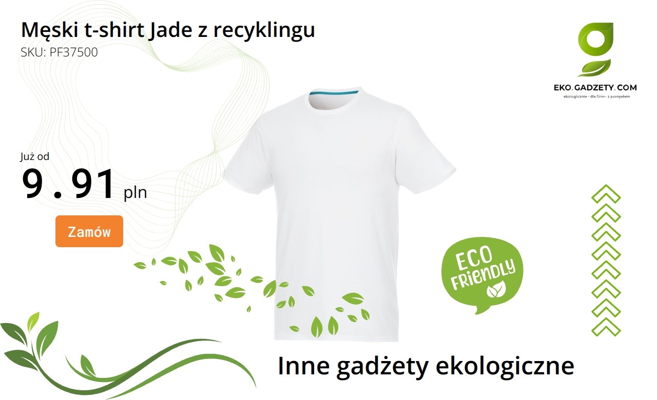 Męski t-shirt Jade z recyklingu w kolorze zielonym