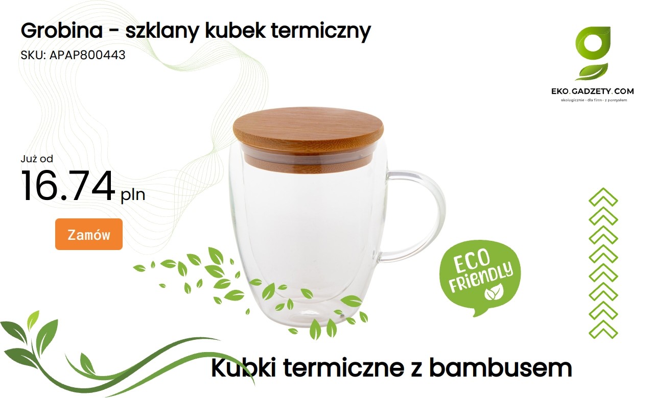 Grobina - szklany kubek termiczny Grobina – szklany kubek termiczny