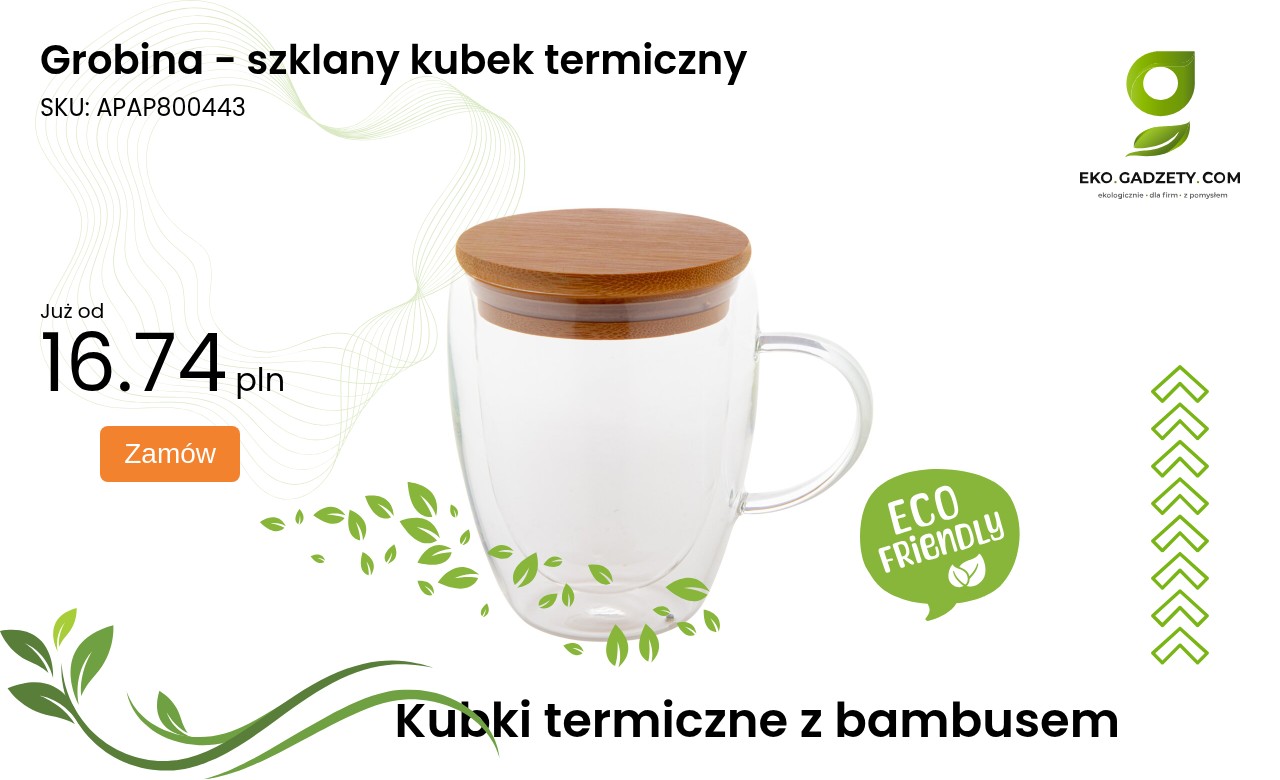 Grobina - szklany kubek termiczny Grobina – szklany kubek termiczny
