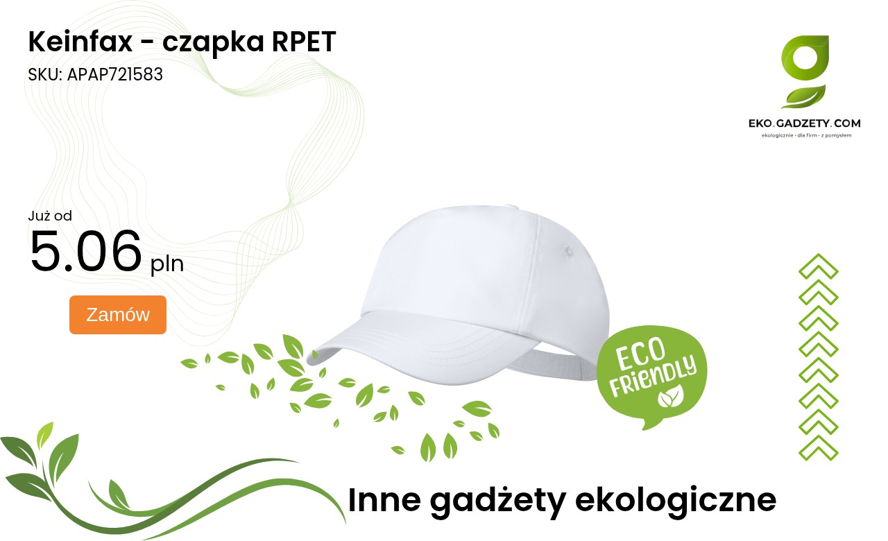 Keinfax - czapka RPET Ekologiczna czapka Keinfax wykonana z RPET