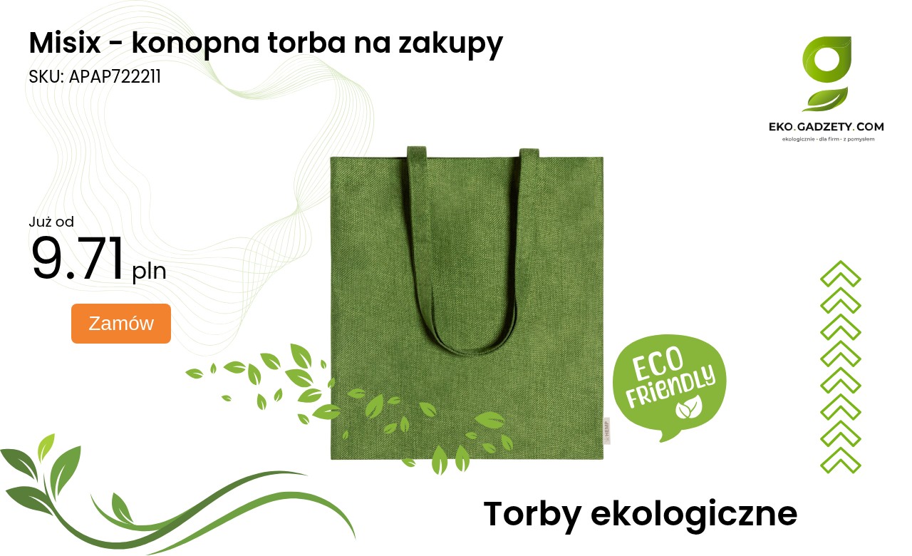 Misix - konopna torba na zakupy Ekologiczna torba na zakupy Misix wykonana z konopi