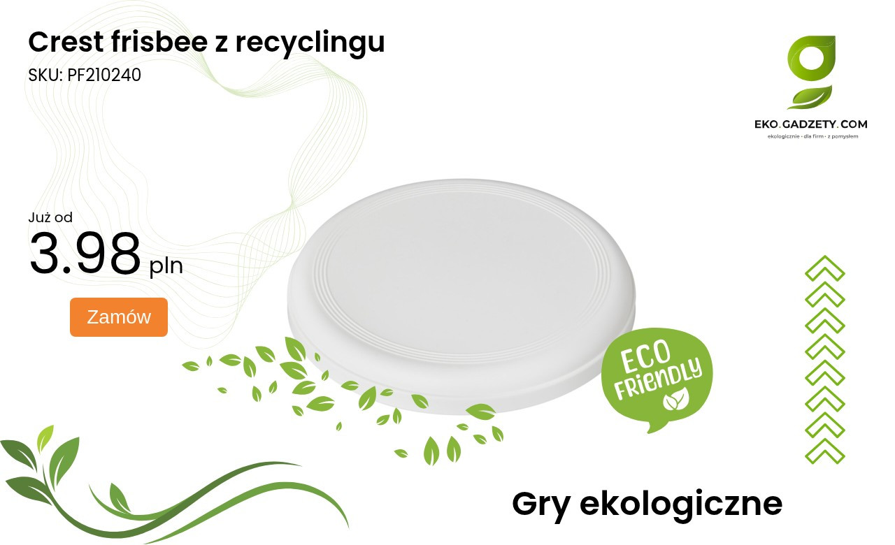 Crest frisbee z recyclingu Frisbee marki Crest wykonane z materiałów z recyklingu
