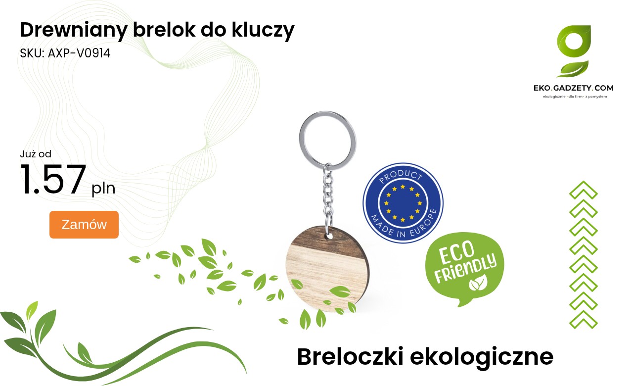 Drewniany brelok do kluczy Drewniany brelok do kluczy w naturalnym kolorze