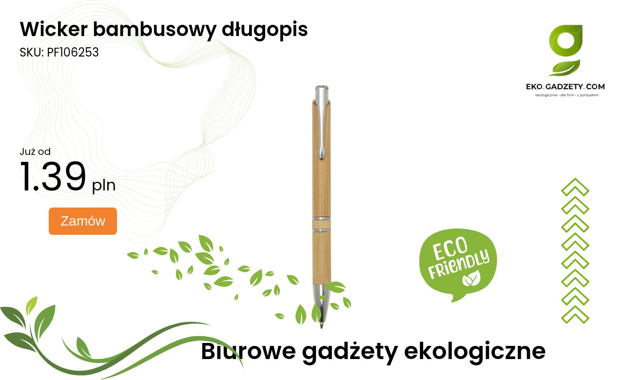 Wicker bambusowy długopis Ekologiczny długopis wykonany z bambusa firmy Wicker