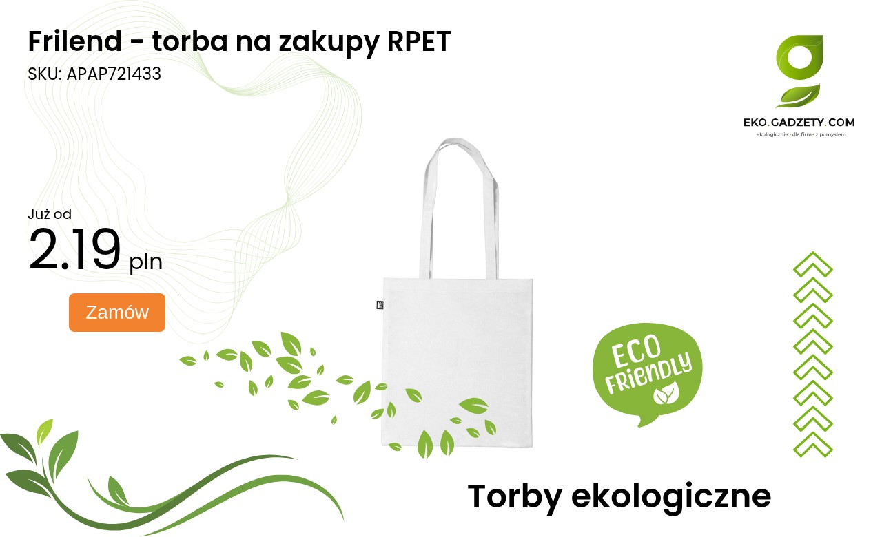 Frilend - torba na zakupy RPET Ekologiczna torba na zakupy Frilend wykonana z RPET