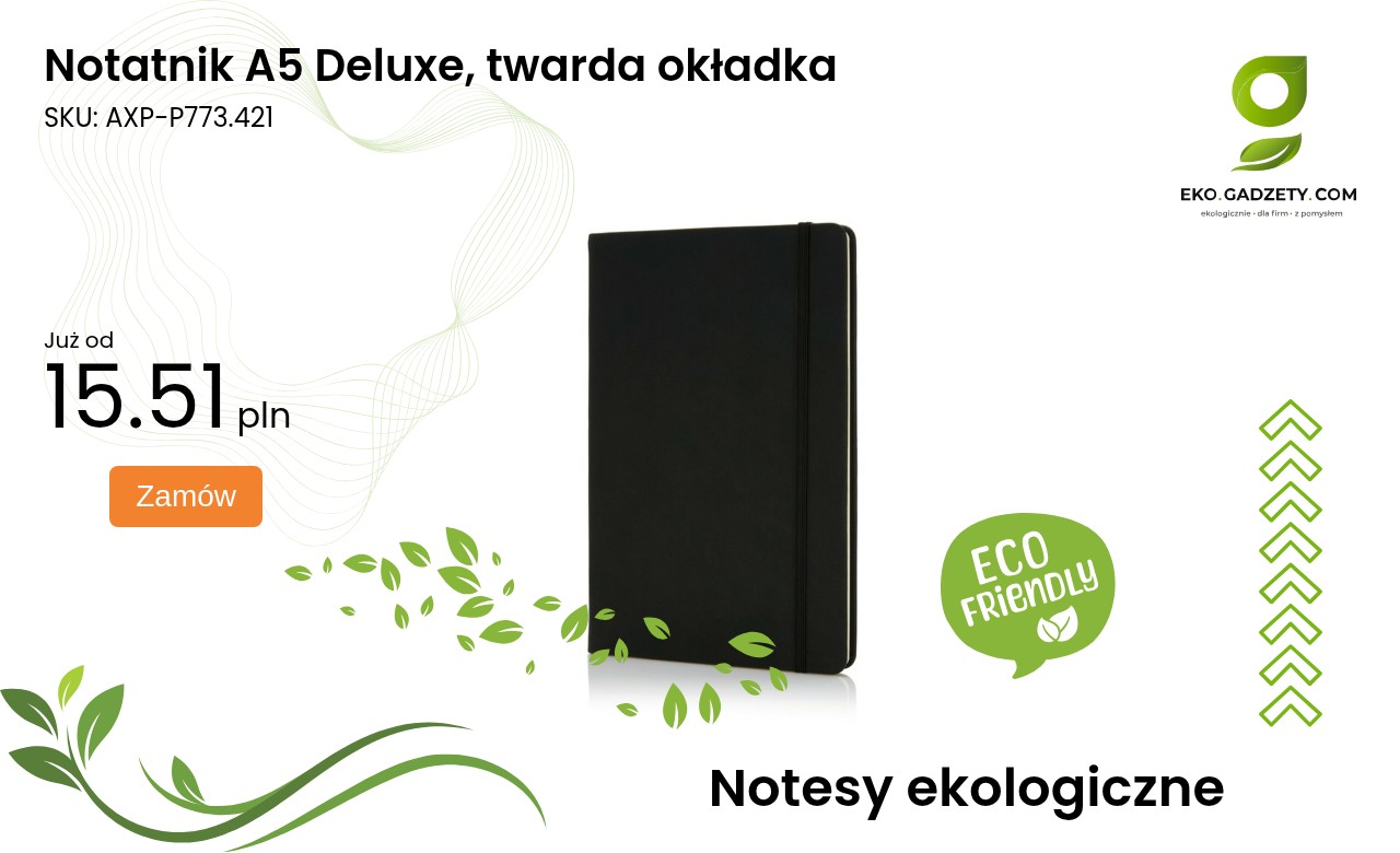 Notatnik A5 Deluxe, twarda okładka Notatnik A5 Deluxe z twardą okładką