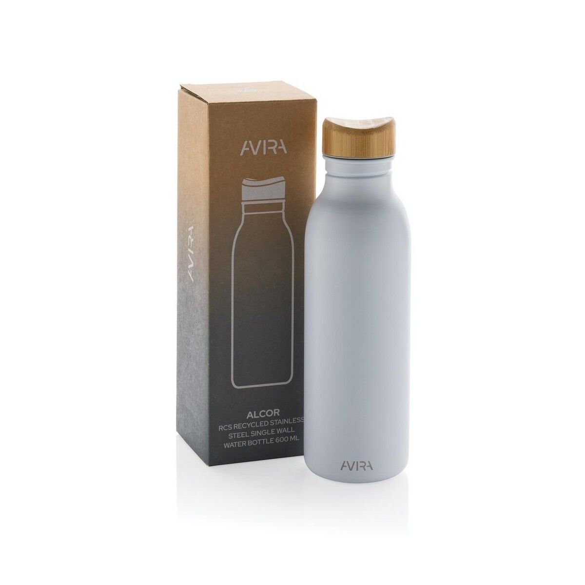 Eko Butelka sportowa 600 ml Avira Alcor, stal nierdzewna z recyklingu P438.063__P_500