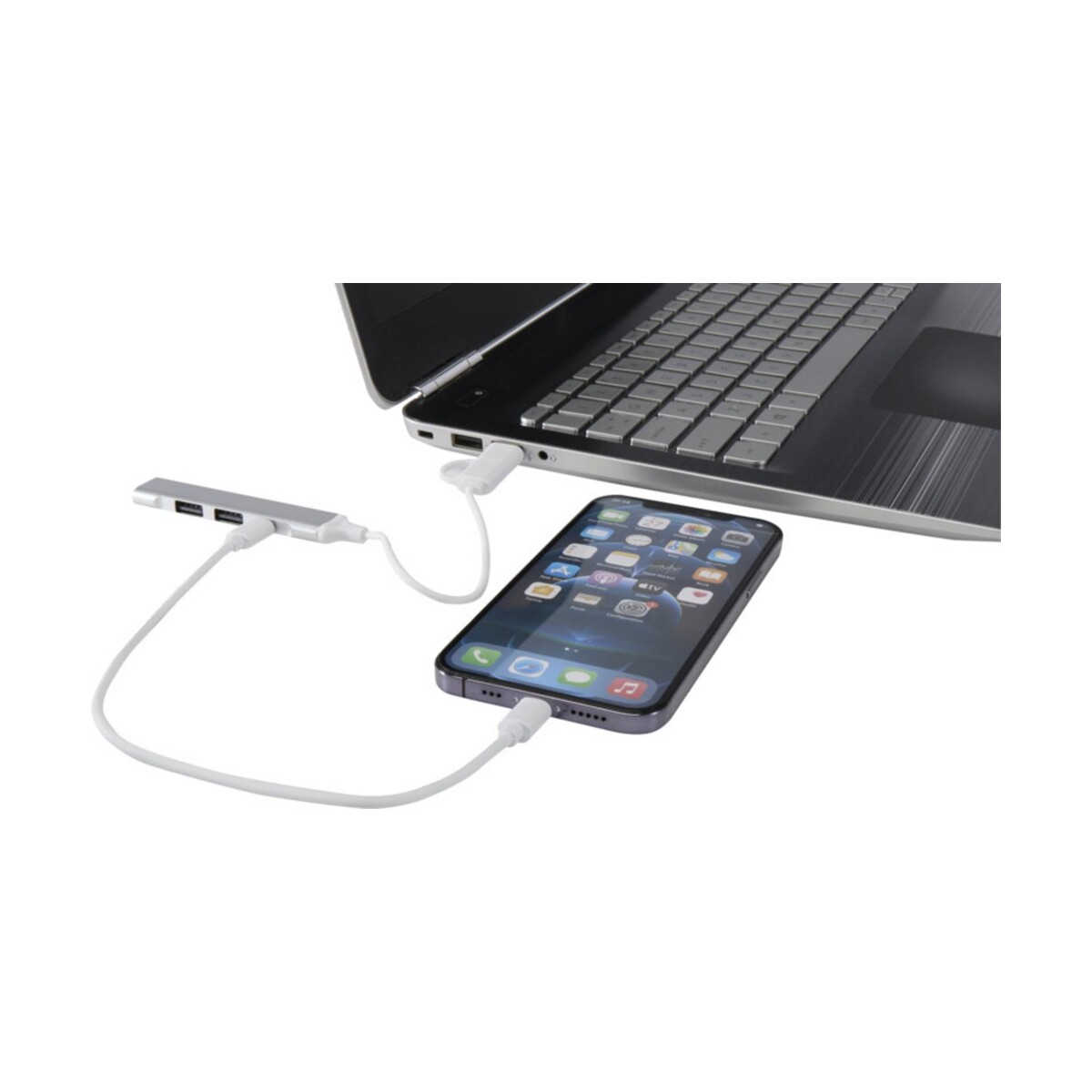 Eko Alkaid 4-portowy hub USB-A i typu C z podwójnym wejściem wykonany z aluminium z recyklingu 12446981_e1