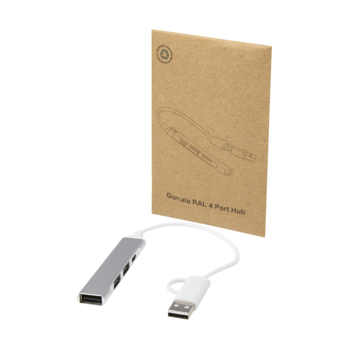 Eko Alkaid 4-portowy hub USB-A i typu C z podwójnym wejściem wykonany z aluminium z recyklingu 12446981_e2