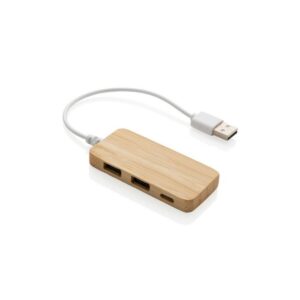 Eko Bambusowy hub USB 2.0 z USB typu C P308.739__B_1