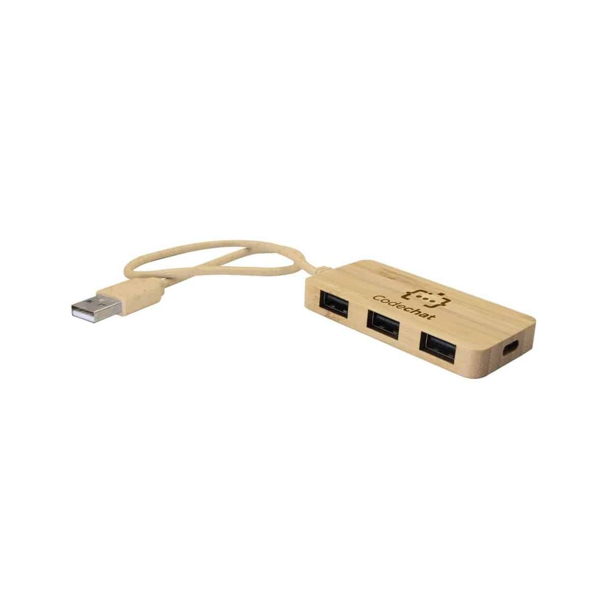 Eko Bambusowy hub USB i USB-C B'RIGHT | Kenzie V7283-17_ILG01