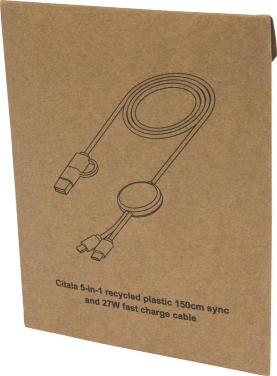 Eko Citala kabel do synchronizacji danych i szybkiego ładowania 5 w 1 27 W o długości 150 cm z tworzyw sztucznych pochodzących z recyklingu 12442801_p1