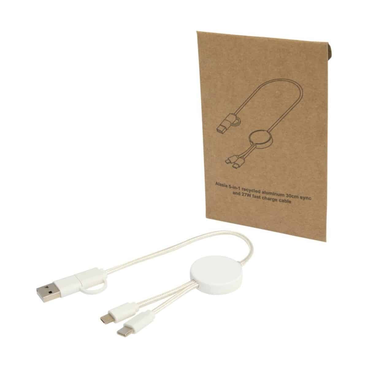 Eko Citala kabel do synchronizacji danych i szybkiego ładowania 5 w 1 27 W o długości 30 cm z tworzyw sztucznych pochodzących z recyklingu 12442701