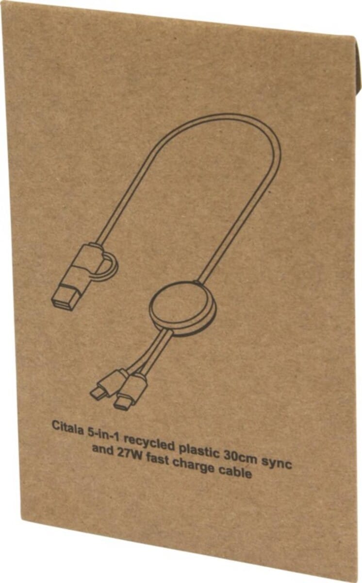 Eko Citala kabel do synchronizacji danych i szybkiego ładowania 5 w 1 27 W o długości 30 cm z tworzyw sztucznych pochodzących z recyklingu 12442701_p1