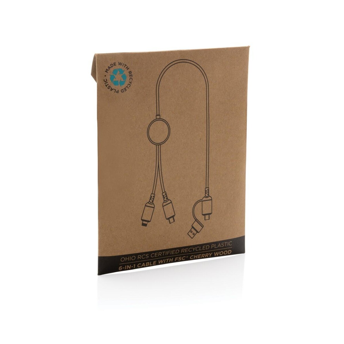 Eko Kabel do ładowania 6 w 1 Ohio, plastik z recyklingu P302.861__P_501