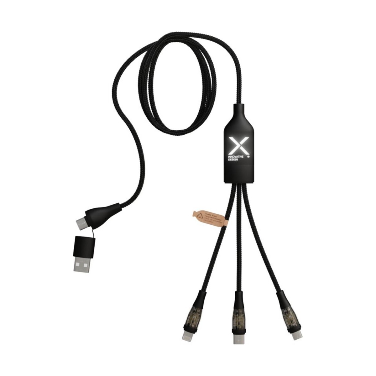Eko SCX.design C50 kabel szybkiego ładowania 5 w 1 o mocy 100 W/5 A z wyświetlaczem cyfrowym 2px16290