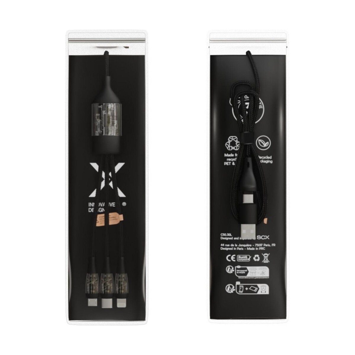 Eko SCX.design C50 kabel szybkiego ładowania 5 w 1 o mocy 100 W/5 A z wyświetlaczem cyfrowym 2px16290_p1