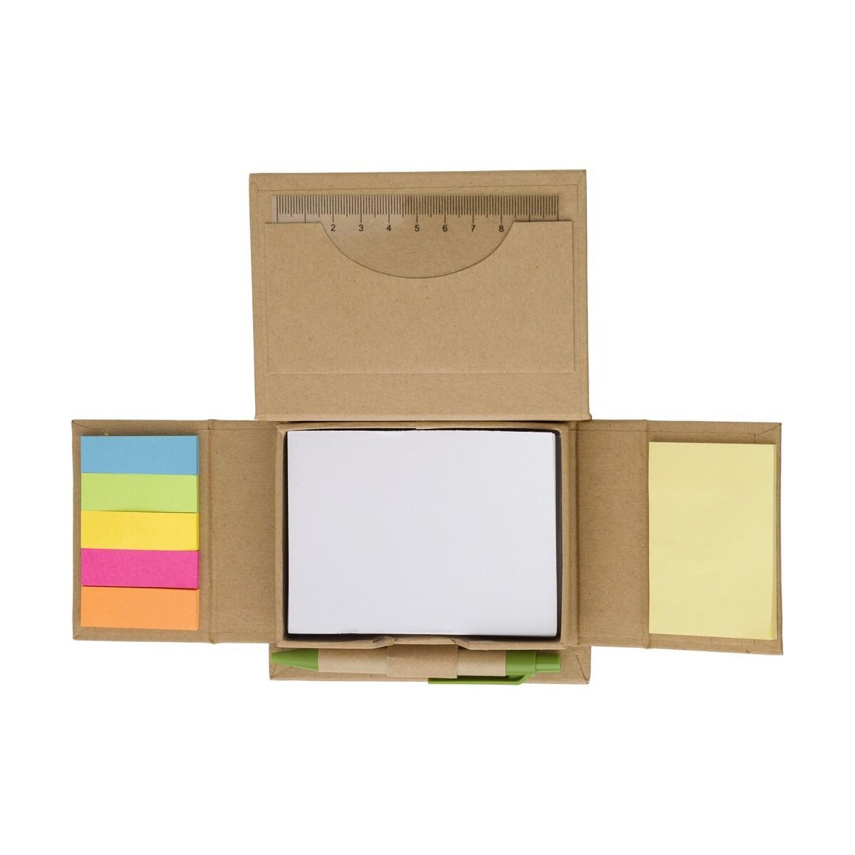 Eko Zestaw do notatek, notatnik, karteczki samoprzylepne, długopis, linijka V2695-00_AAA03