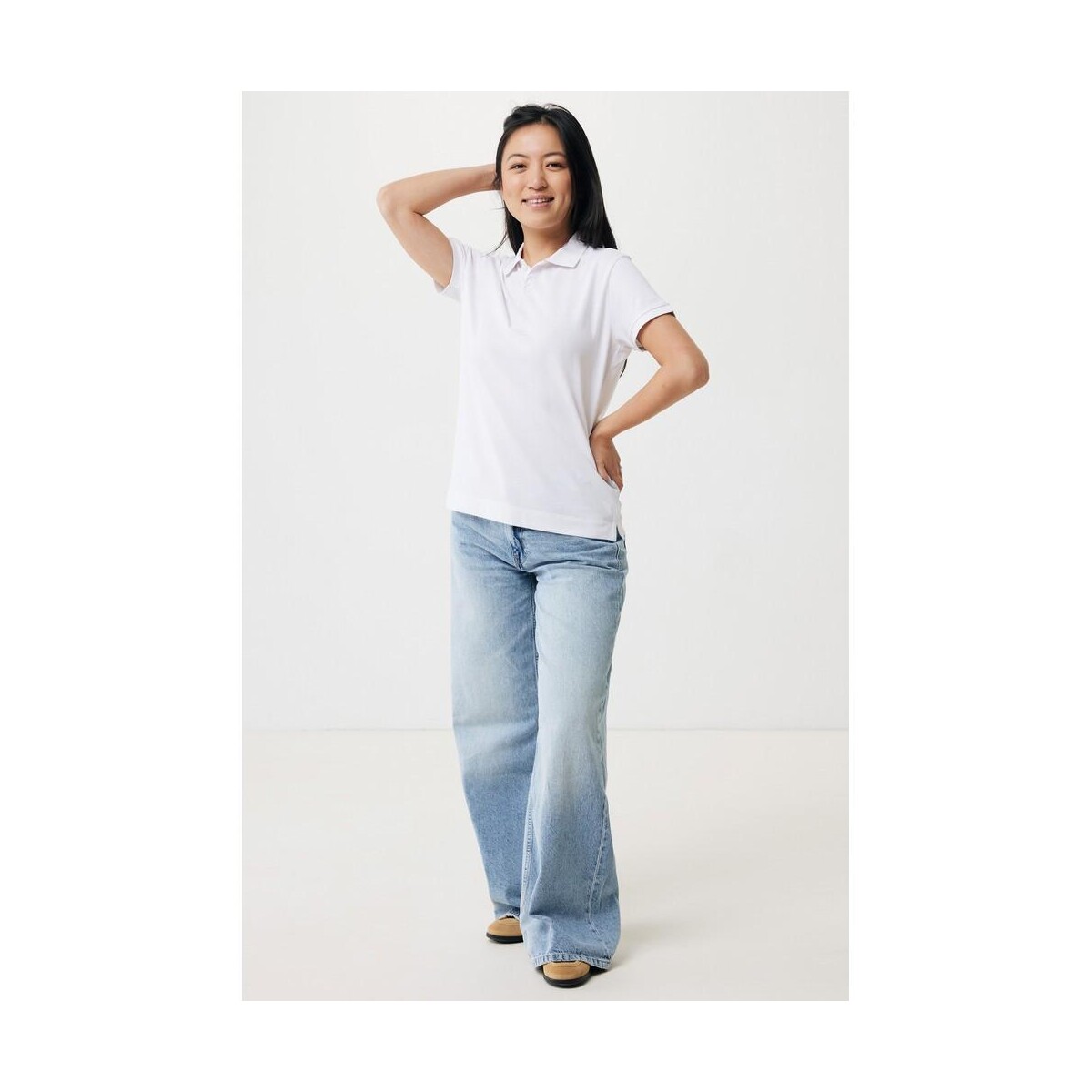 Eko Damska koszulka polo Iqoniq Yosemite, tkanina pique z bawełny z recyklingu T4200.004.L__F_250