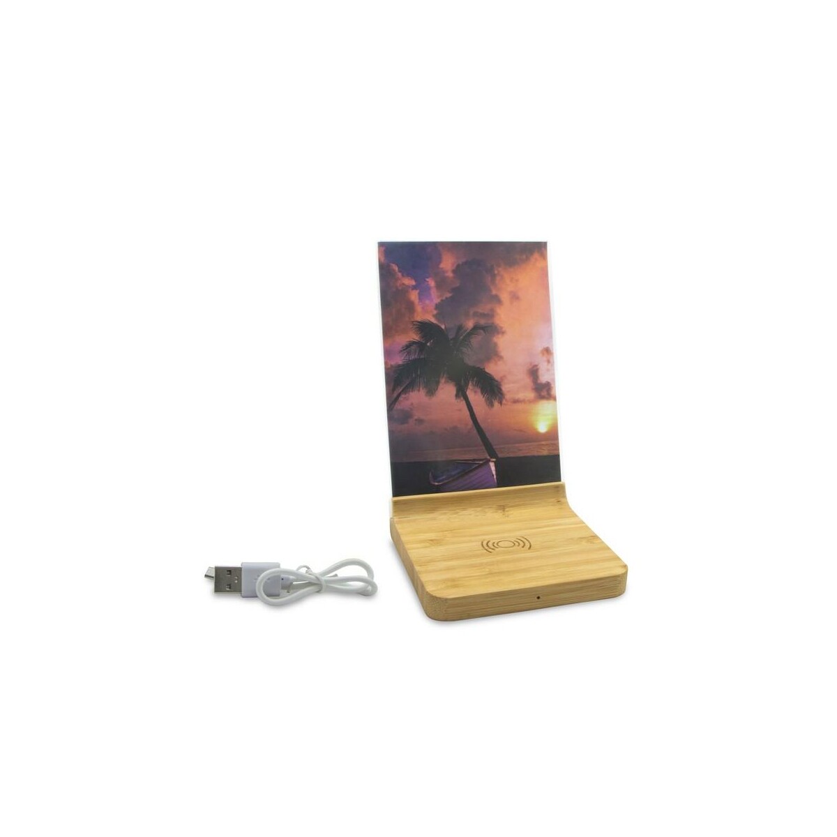 Eko Bambusowa ładowarka bezprzewodowa 10W, ramka do zdjęć | Finneas V0176-00_AAA04