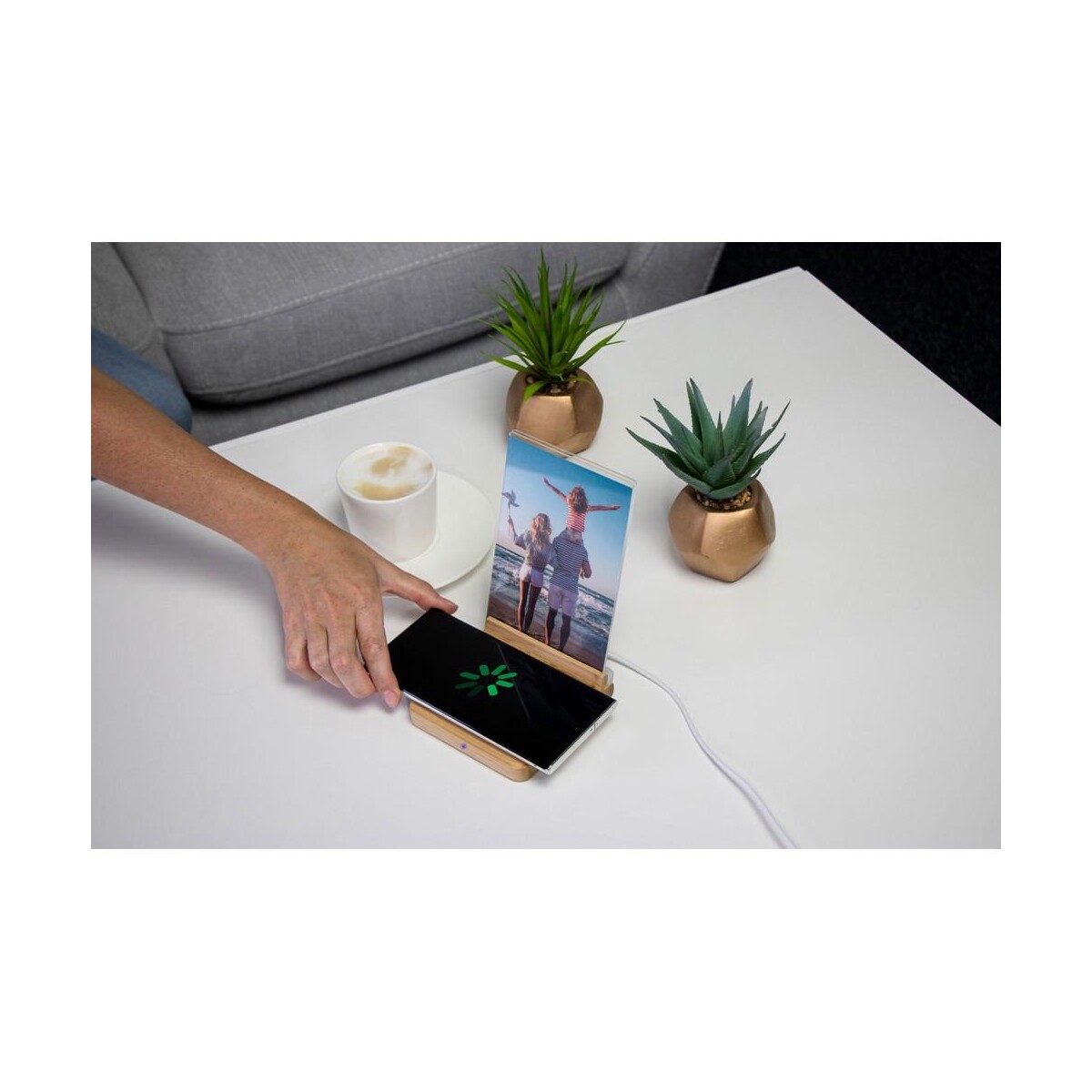 Eko Bambusowa ładowarka bezprzewodowa 10W, ramka do zdjęć | Finneas V0176_A