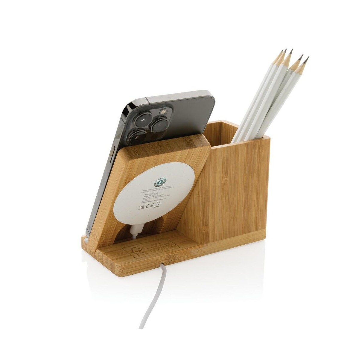 Eko Ładowarka bezprzewodowa 5W, organizer na biurko Calgary P308.479__B_3