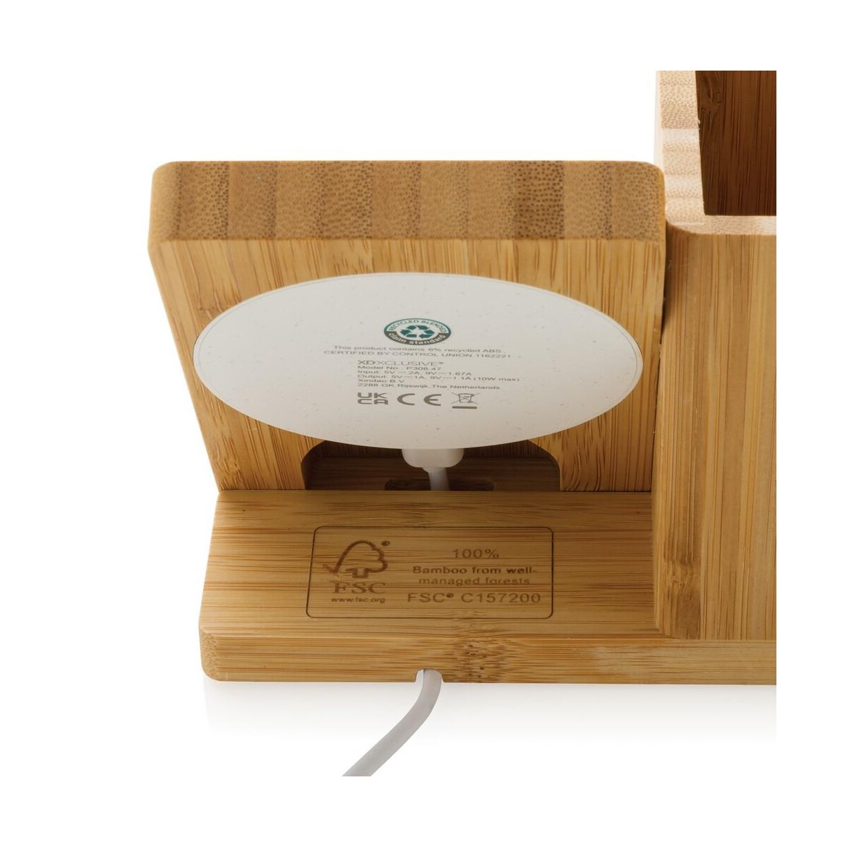 Eko Ładowarka bezprzewodowa 5W, organizer na biurko Calgary P308.479__B_7