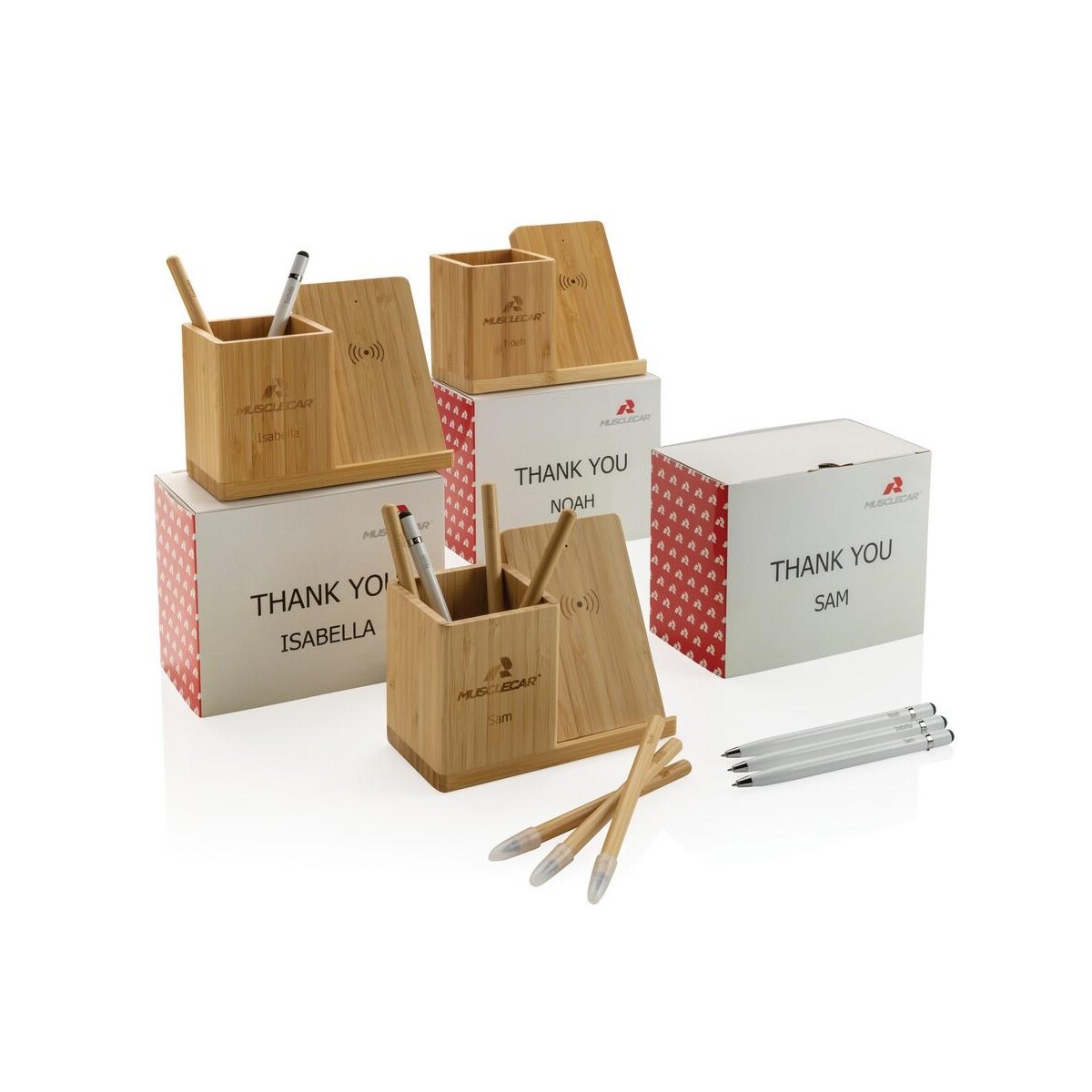 Eko Ładowarka bezprzewodowa 5W, organizer na biurko Calgary P308.479__D_101