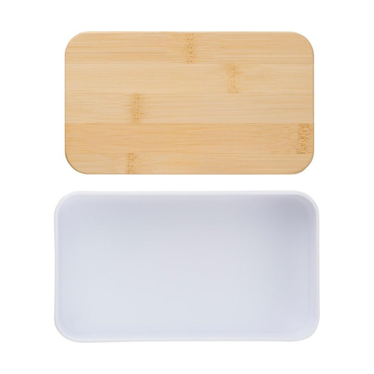 Eko Pudełka śniadaniowe 2 w 1, 2x400 ml, bambusowe wieczko, sztućce V1215-02_IDE01