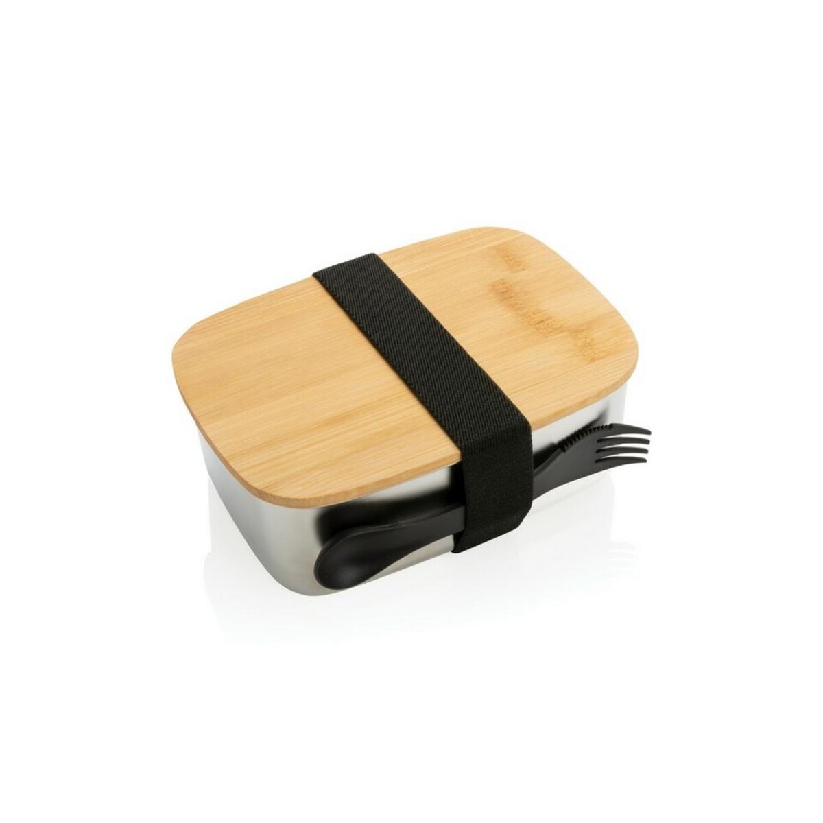 Eko Pudełko śniadaniowe z bambusowym wieczkiem, łyżkowidelec P269.622__B_1
