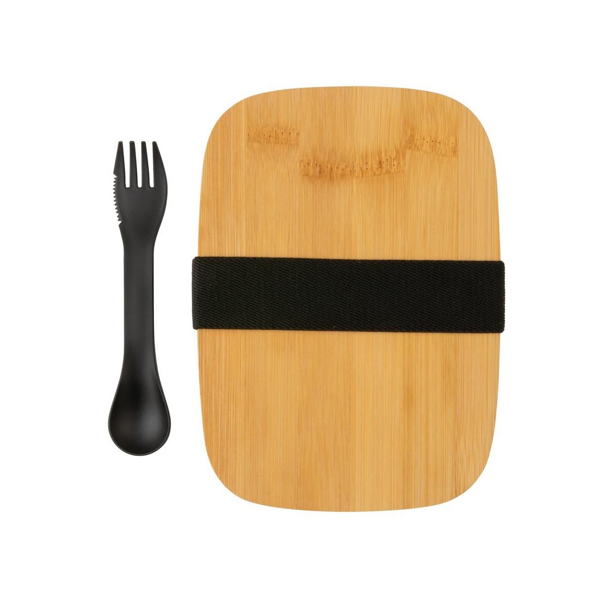 Eko Pudełko śniadaniowe z bambusowym wieczkiem, łyżkowidelec P269.622__B_3