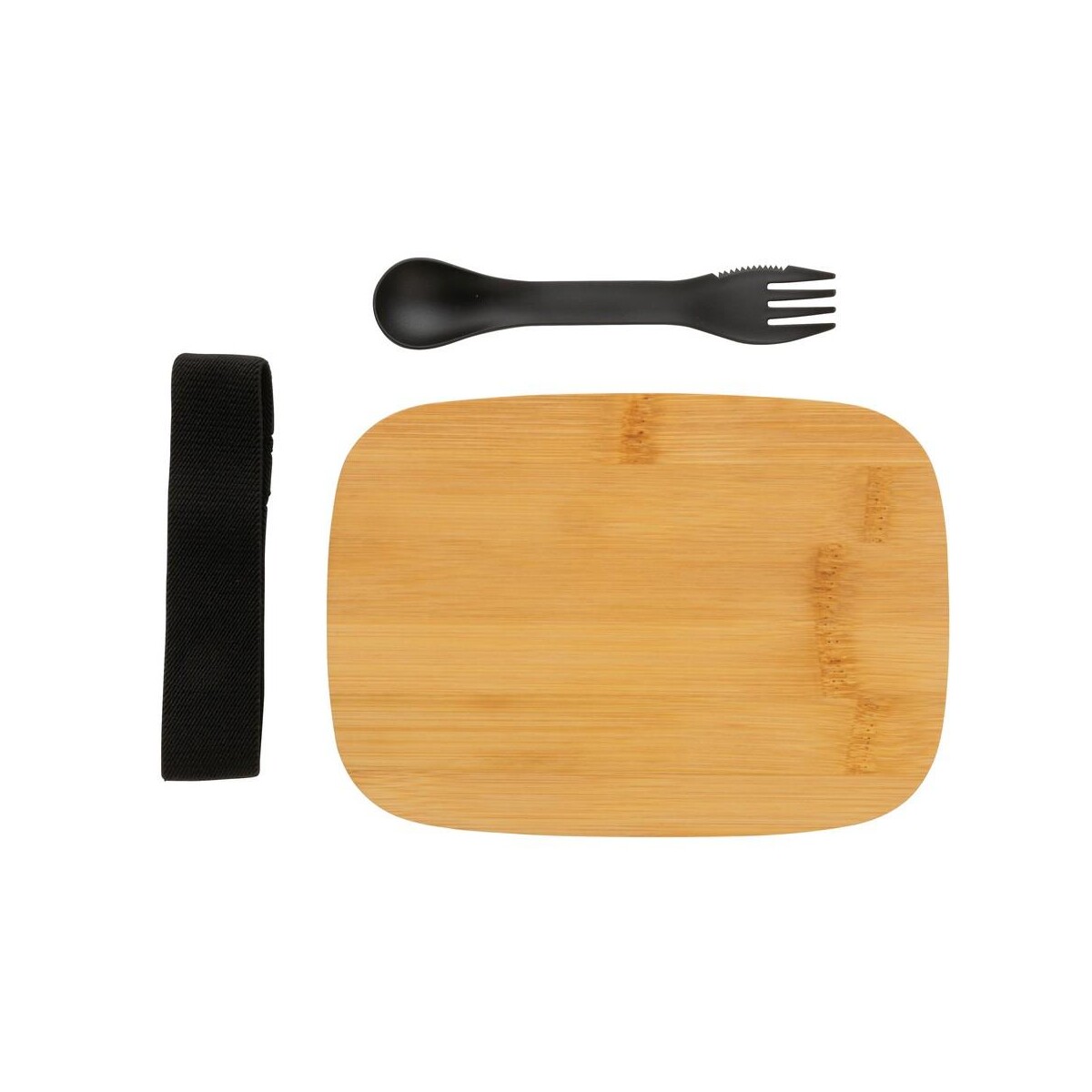 Eko Pudełko śniadaniowe z bambusowym wieczkiem, łyżkowidelec P269.622__B_4