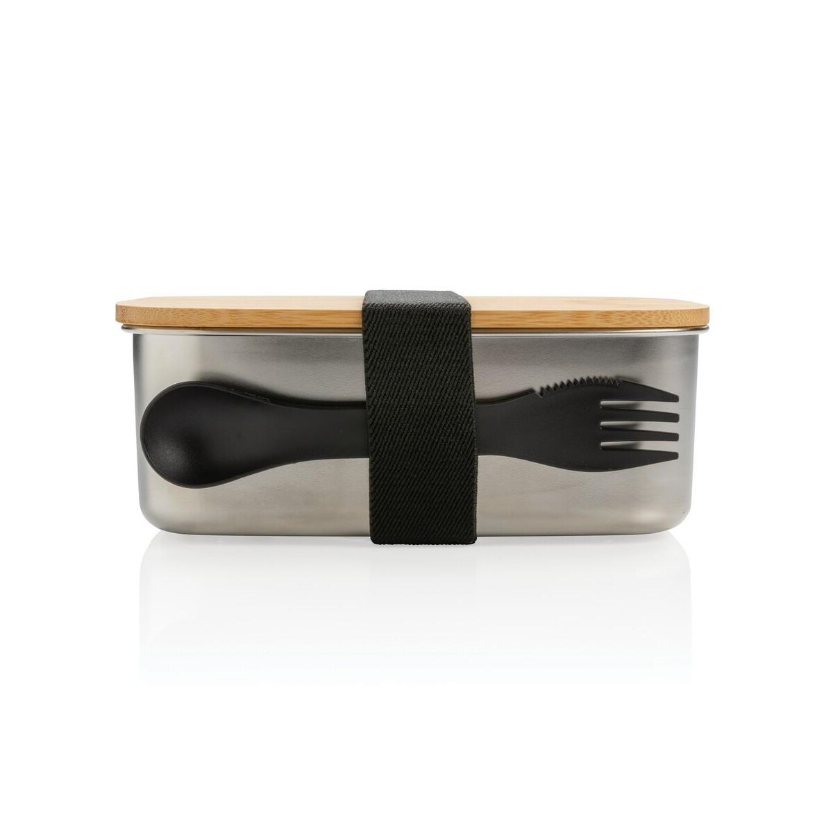 Eko Pudełko śniadaniowe z bambusowym wieczkiem, łyżkowidelec P269.622__B_5