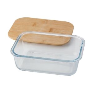 Eko Szklane pudełko śniadaniowe 900 ml, bambusowe wieczko V4883-18_AAA01