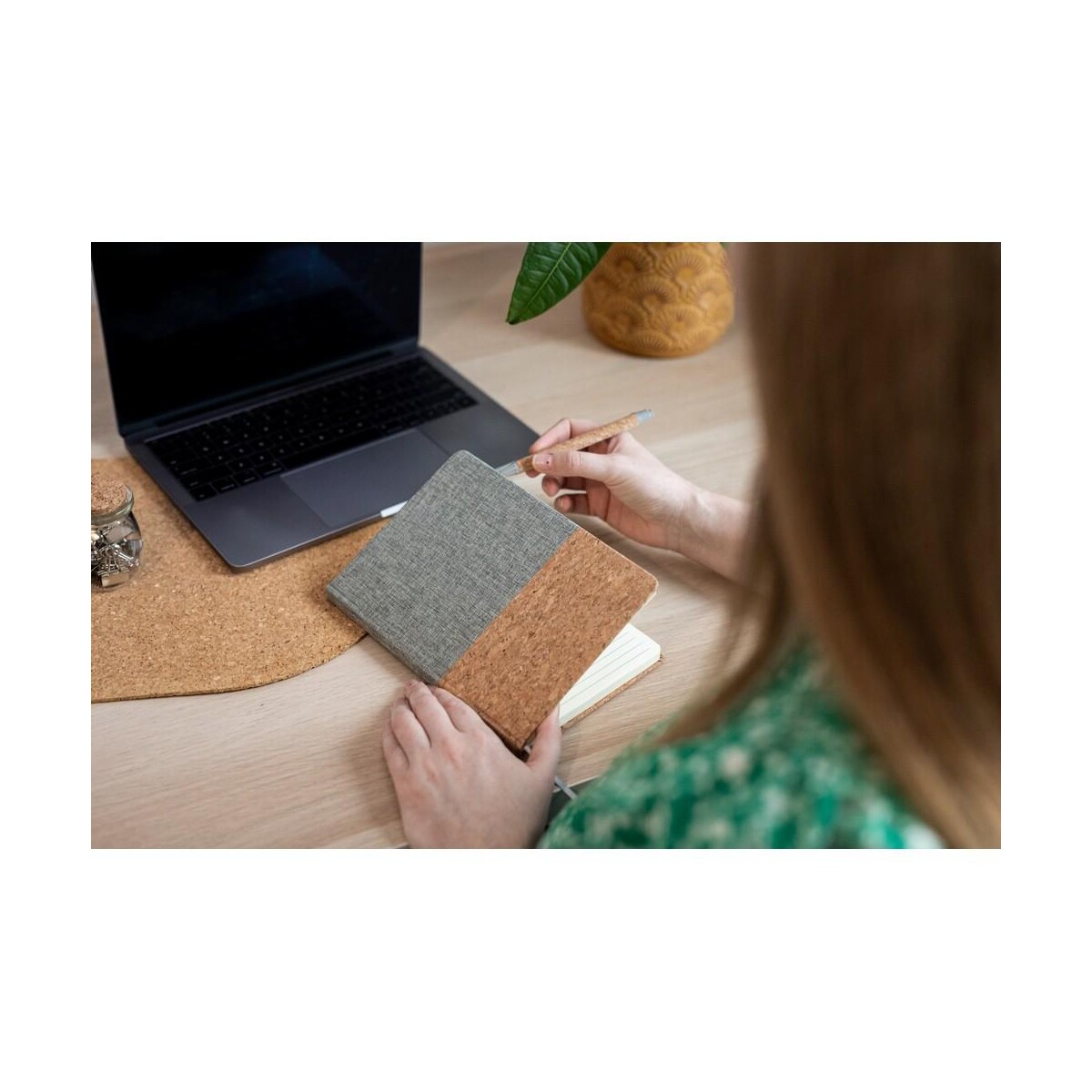 Eko Korkowy notatnik A5 z długopisem | Layla V0056_A