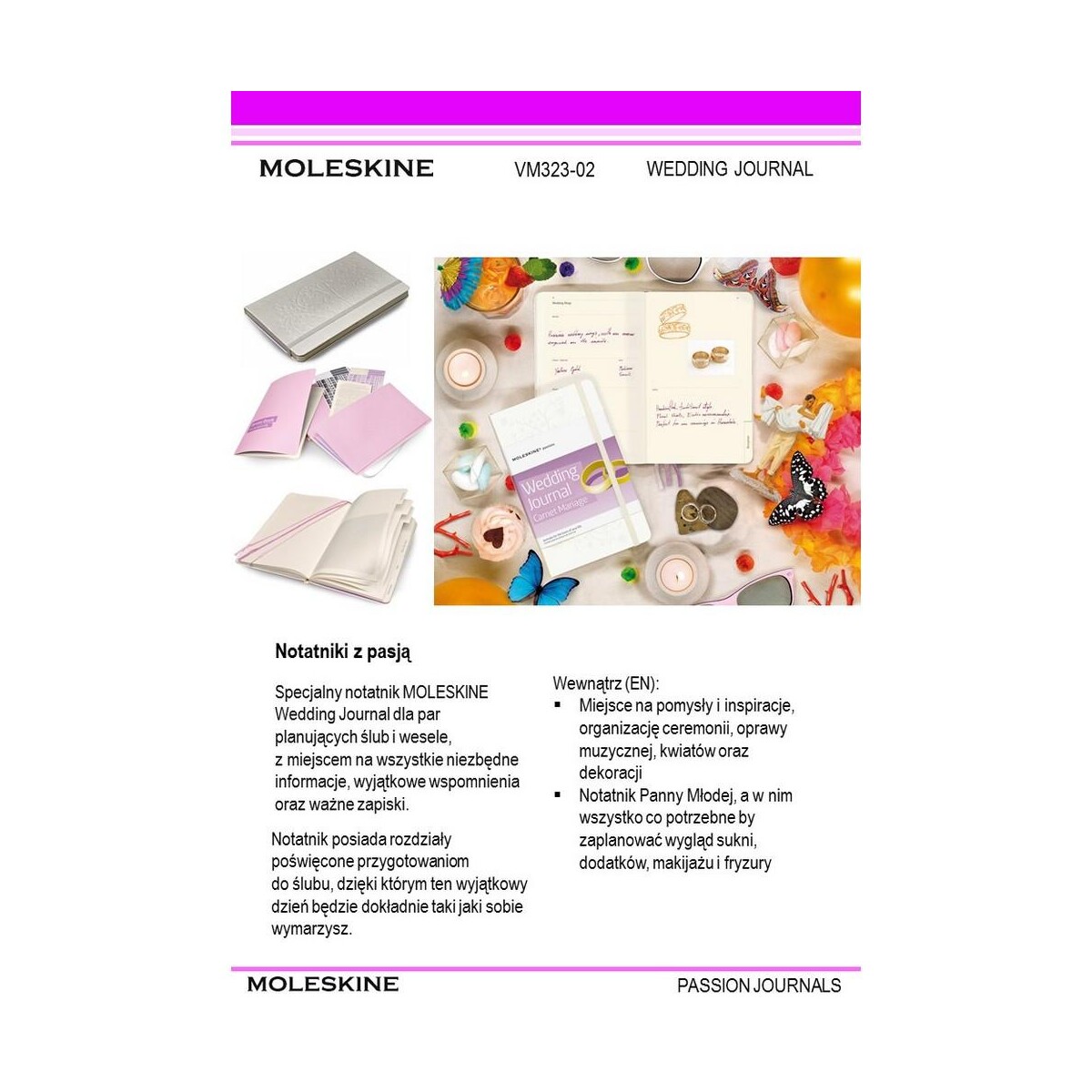 Eko Wedding Journal - specjlany notatnik Moleskine Passion Journal VM323-02_IDE01