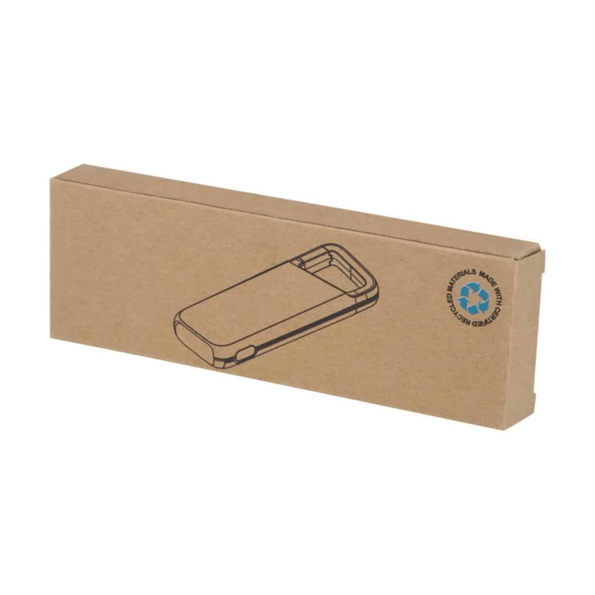 Eko Alkes wodoodporny powerbank z karabińczykiem o pojemności 5000 mAh i mocy 12 W, wykonany z tworzyw sztucznych pochodzących z recyklingu 12447001_p1