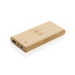 Eko Bambusowy, bezprzewodowy power bank 8000 mAh, ładowarka bezprzewodowa 5W P322.359__B_1