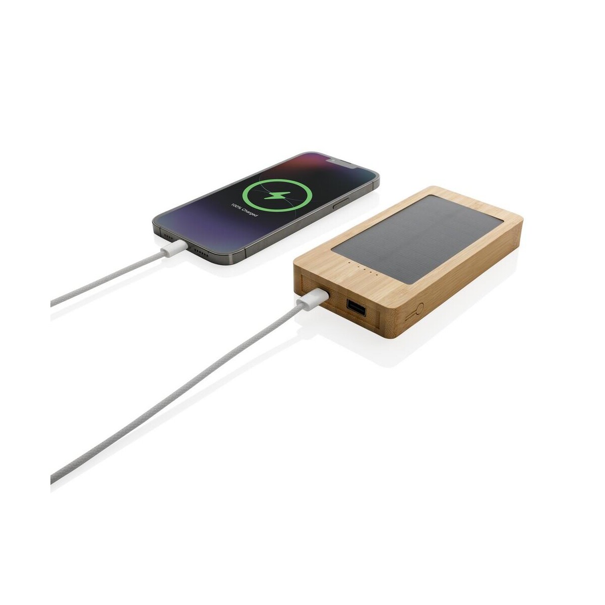 Eko Bambusowy power bank 10000 mAh, ładowarka słoneczna P322.399__B_2