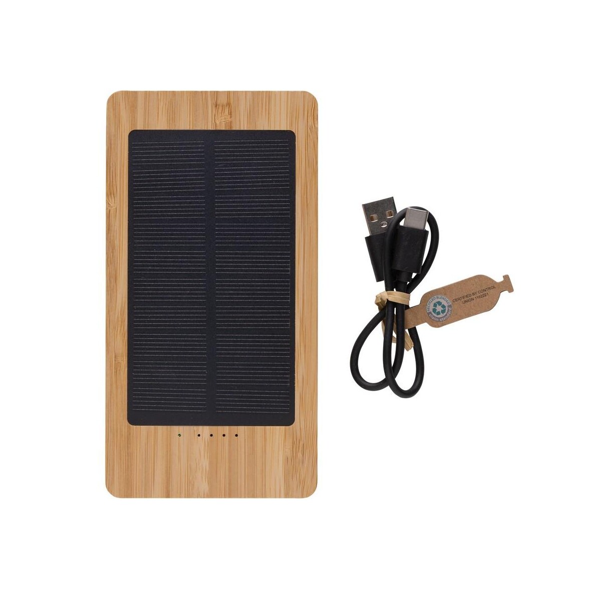 Eko Bambusowy power bank 10000 mAh, ładowarka słoneczna P322.399__B_4