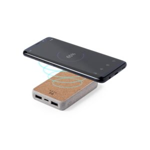 Eko Bezprzewodowy power bank 5000 mAh ze słomy pszenicznej, ładowarka bezprzewodowa 5W V0147-00_AAA01