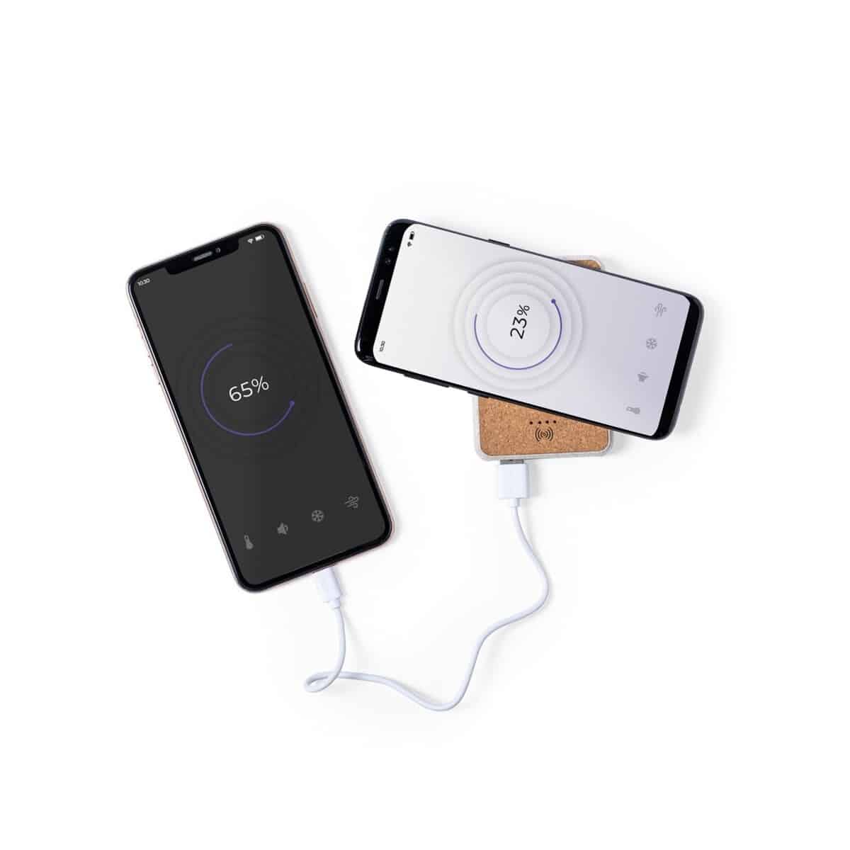 Eko Bezprzewodowy power bank 5000 mAh ze słomy pszenicznej, ładowarka bezprzewodowa 5W V0147-00_AAA02