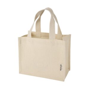 Eko Odessa mini torba na zakupy z dnem wykonana bawełny z recyklingu z certyfikatem GRS o gramaturze 220 g/m² i pojemności 9 l 12078706